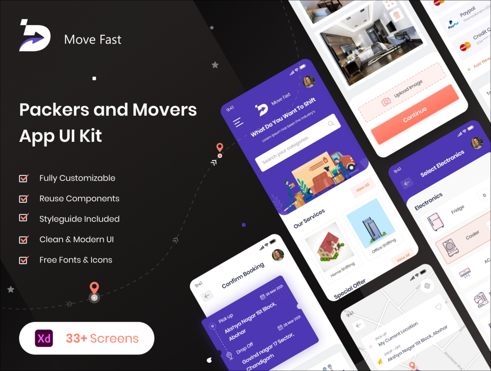 Move Fast - Packers and Movers UI Kit